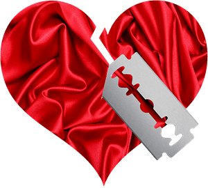 Broken heart with blade