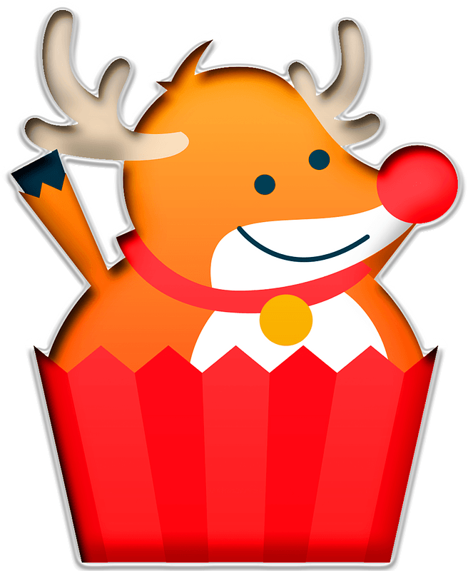 Reindeer in cupcake