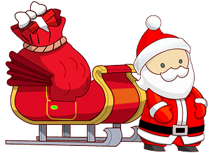 Santa and his sleigh