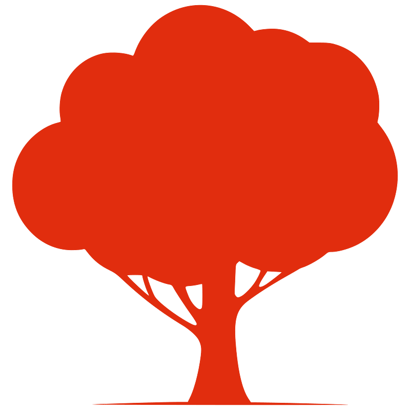 Red Silhouette - Tree