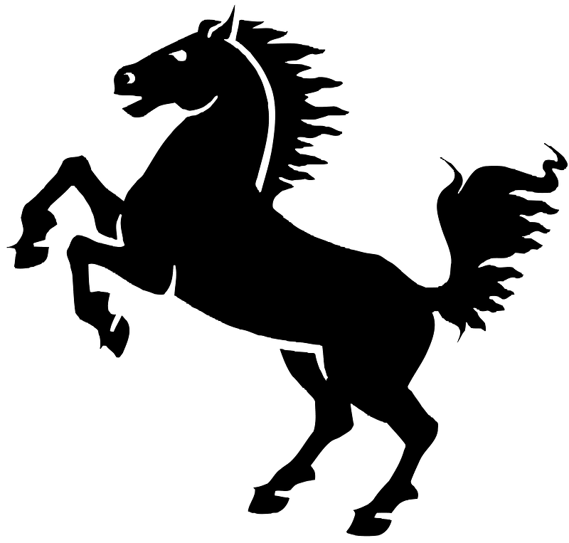 Black Heraldic Horse