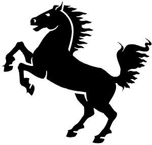 Black Heraldic Horse