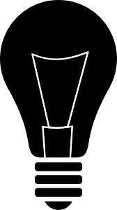 Idea lightbulb silhouette