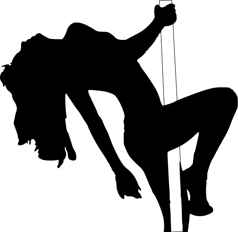 Silhouette of Stripper on a Pole