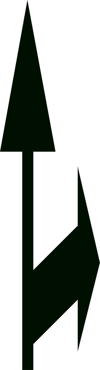 Italian traffic sign - Freccia direzionale piccola-dritto e destra