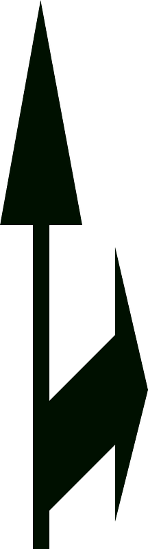 Italian traffic sign - Freccia direzionale piccola-dritto e destra
