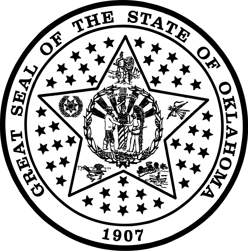 Seal of Oklahoma (B&W)