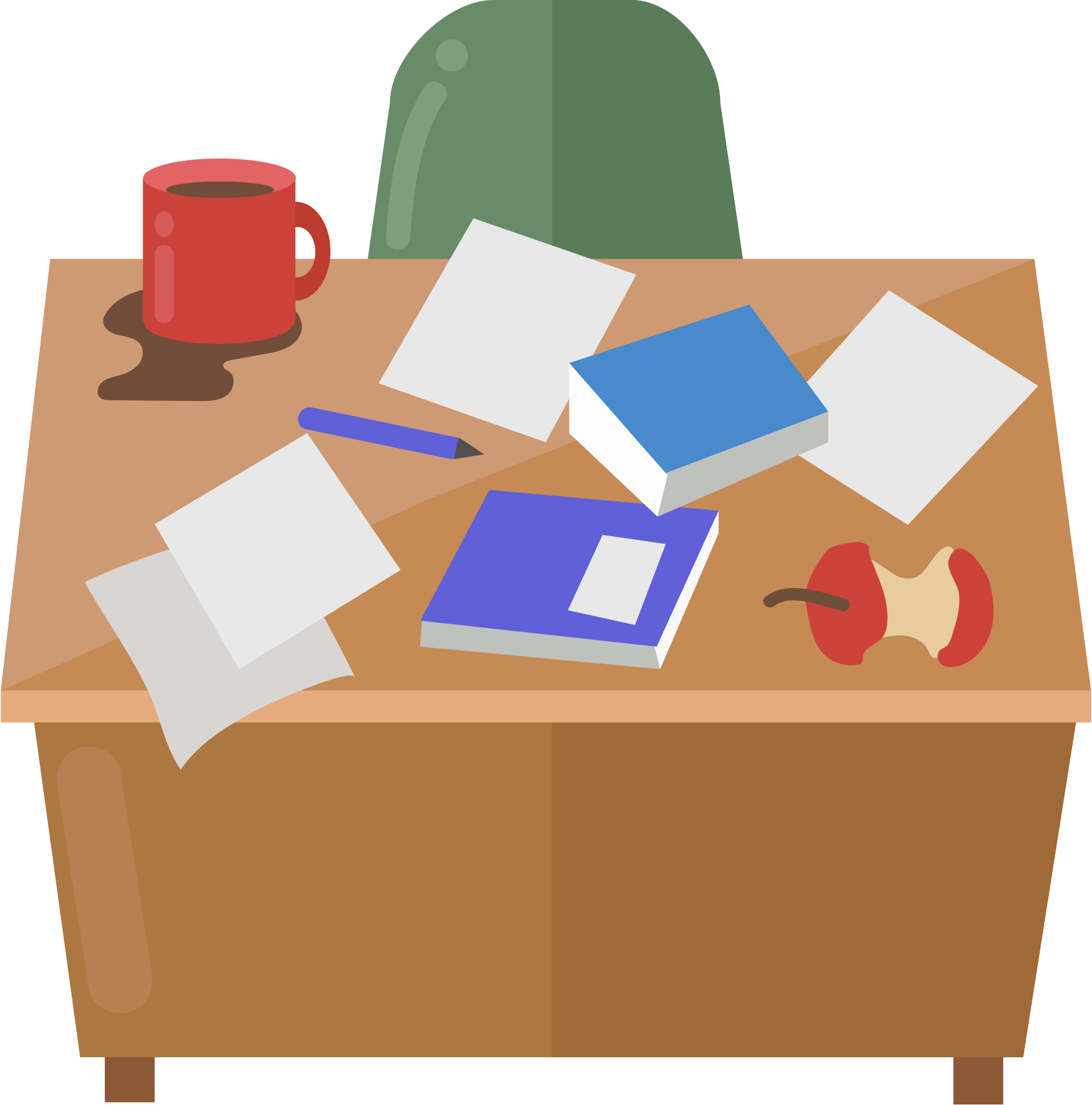 Messy desk - Free vector clipart images on creazilla.com, image size:1920x1943