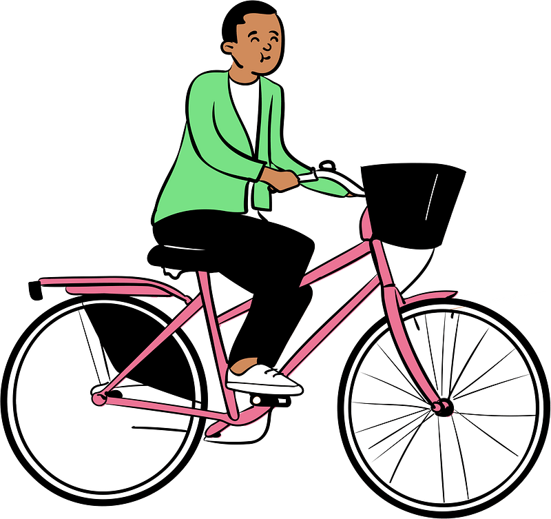 Person is cycling