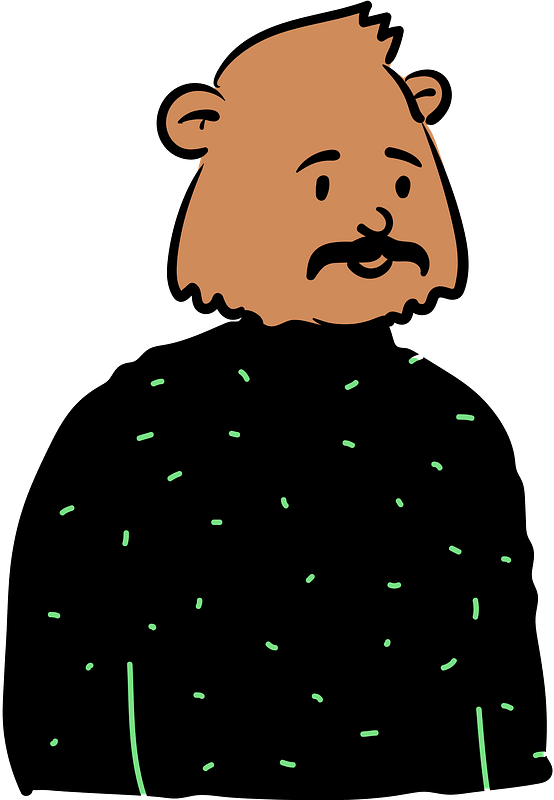 Man in black sweater