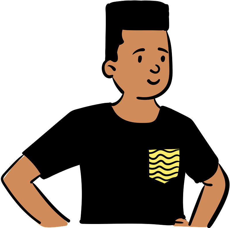 Man in black t-shirt