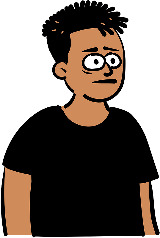 Man in black t-shirt