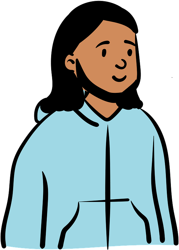 Man in blue hoodie