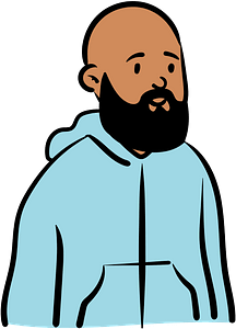 Man in blue hoodie