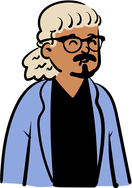 Man in blue jacket