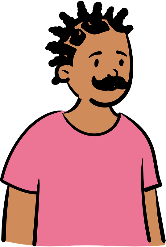 Man in pink t-shirt