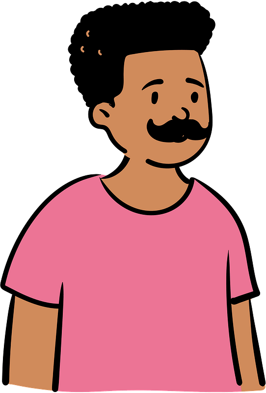 Man in pink t-shirt