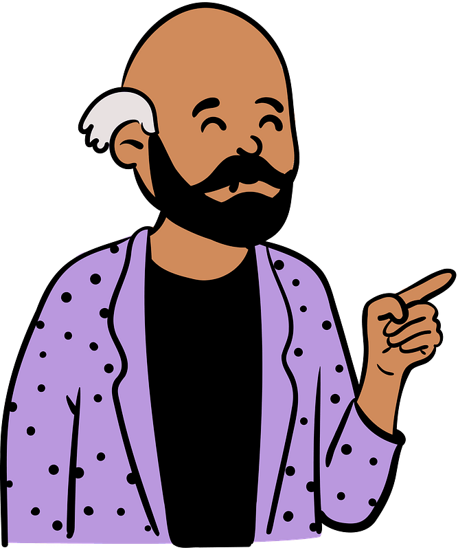Man in purple jacket