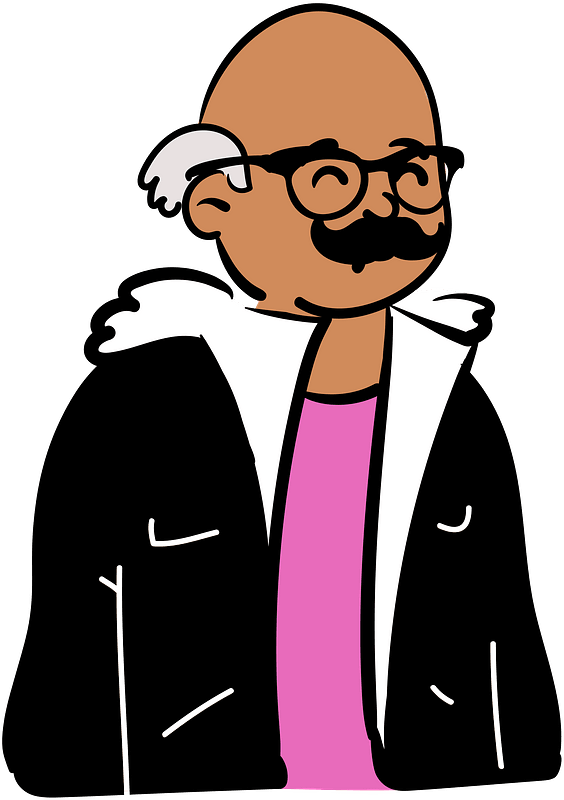 Old man in fur jacket