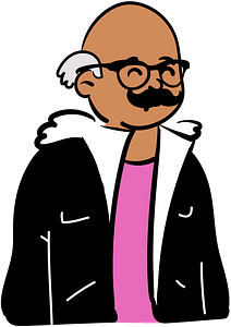 Old man in fur jacket
