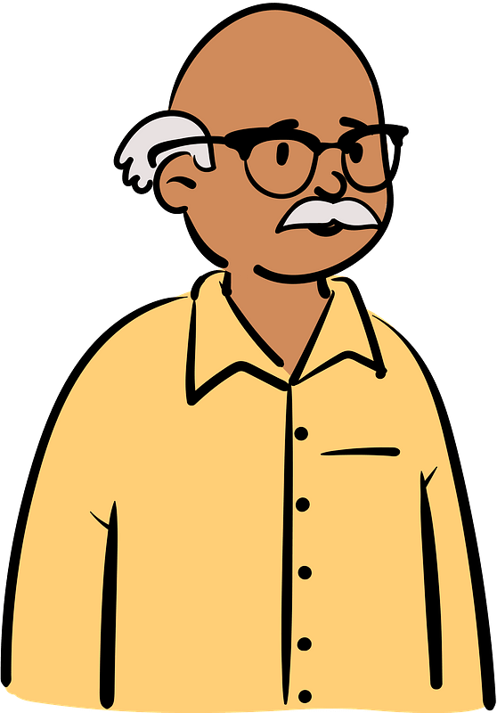 Old man in yellow shirt
