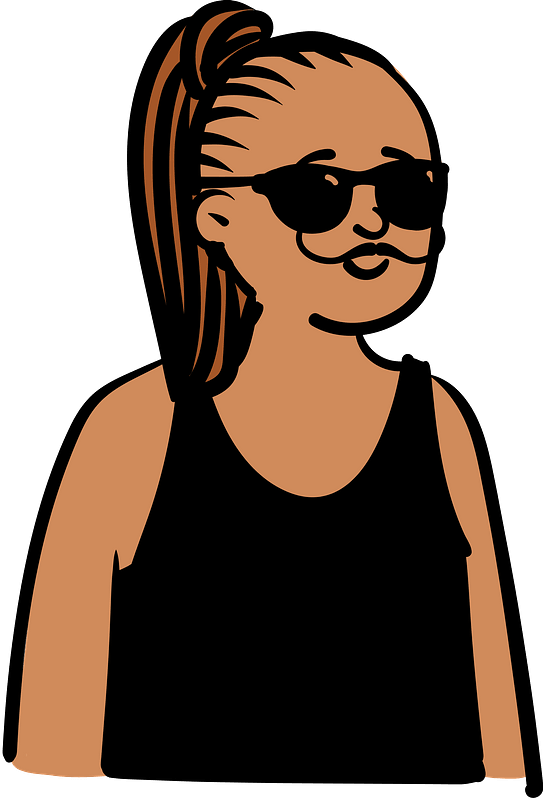 Person with sunglasses and tank top