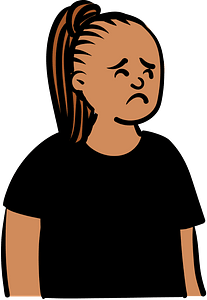 Woman in black t-shirt