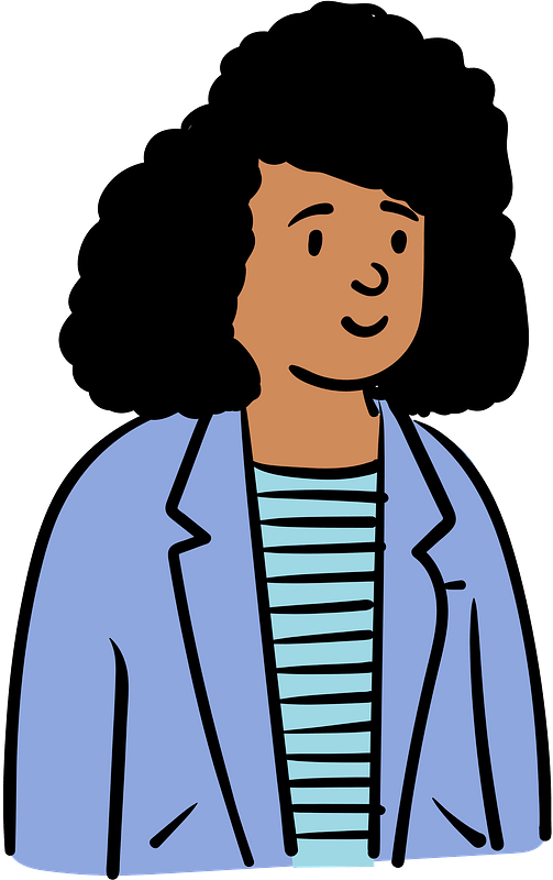 Woman in blue jacket