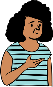 Woman in blue t-shirt