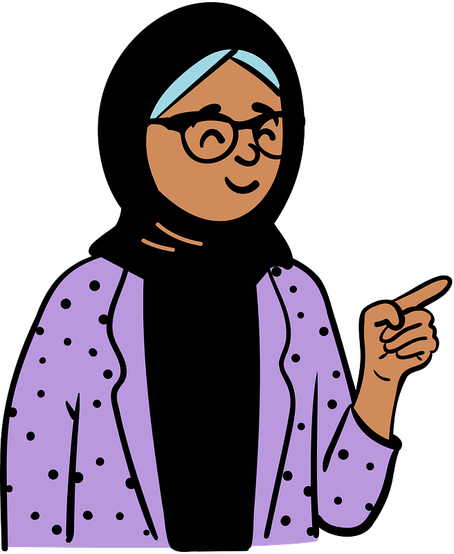 Woman in purple jacket