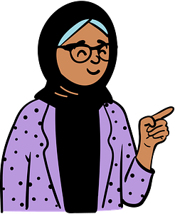 Woman in purple jacket