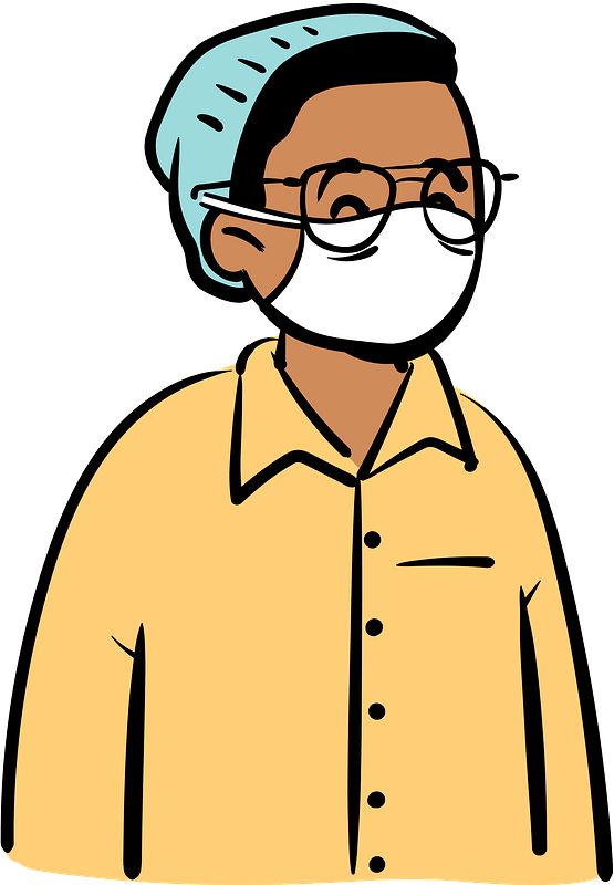 Boy in beanie and yellow shirt wearing face mask