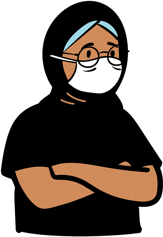 Woman wearing face mask