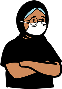 Woman wearing face mask