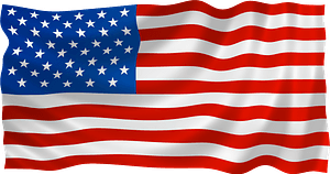 Waving American flag