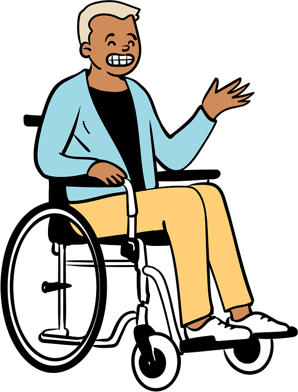 Man sitting in a wheelchair