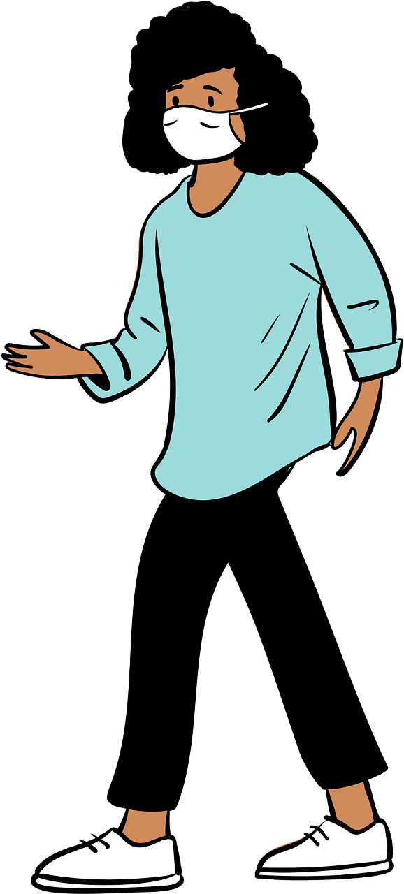 Woman wearing face mask