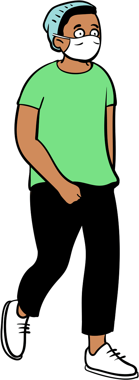 Boy wearing face mask