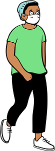 Boy wearing face mask