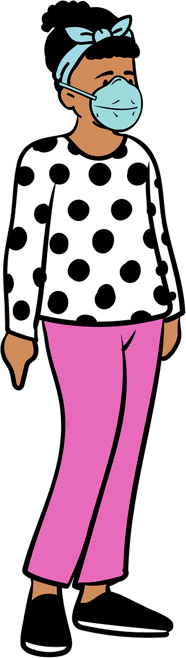 Woman wearing face mask
