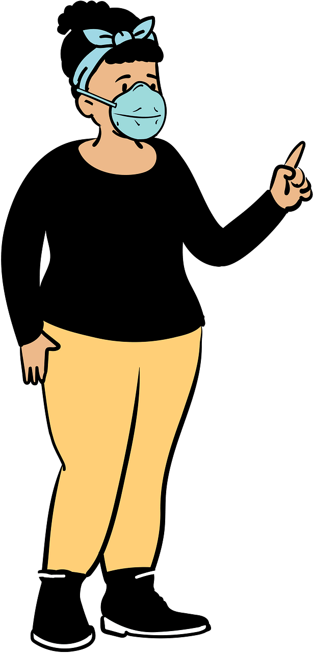 Woman wearing face mask