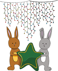 Bunnies Keeping Christmas Star