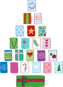 Christmas Tree Made of Presents