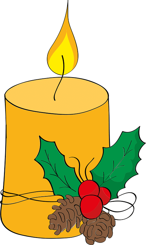 Christmas yellow candle