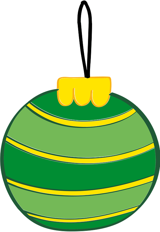 Green Striped Christmas Ball