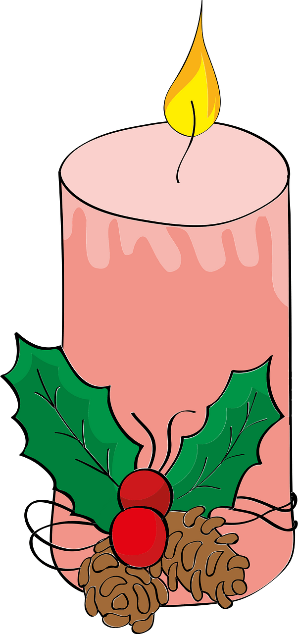 Pink christmas candle