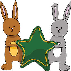 Rabbits and Christmas Star