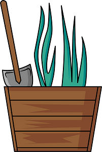 Spade with Seedlings