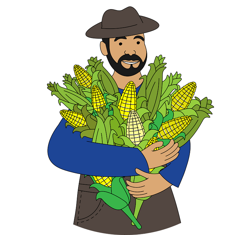 Farmer with Corn