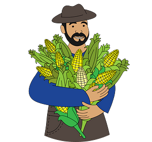 Farmer with Corn